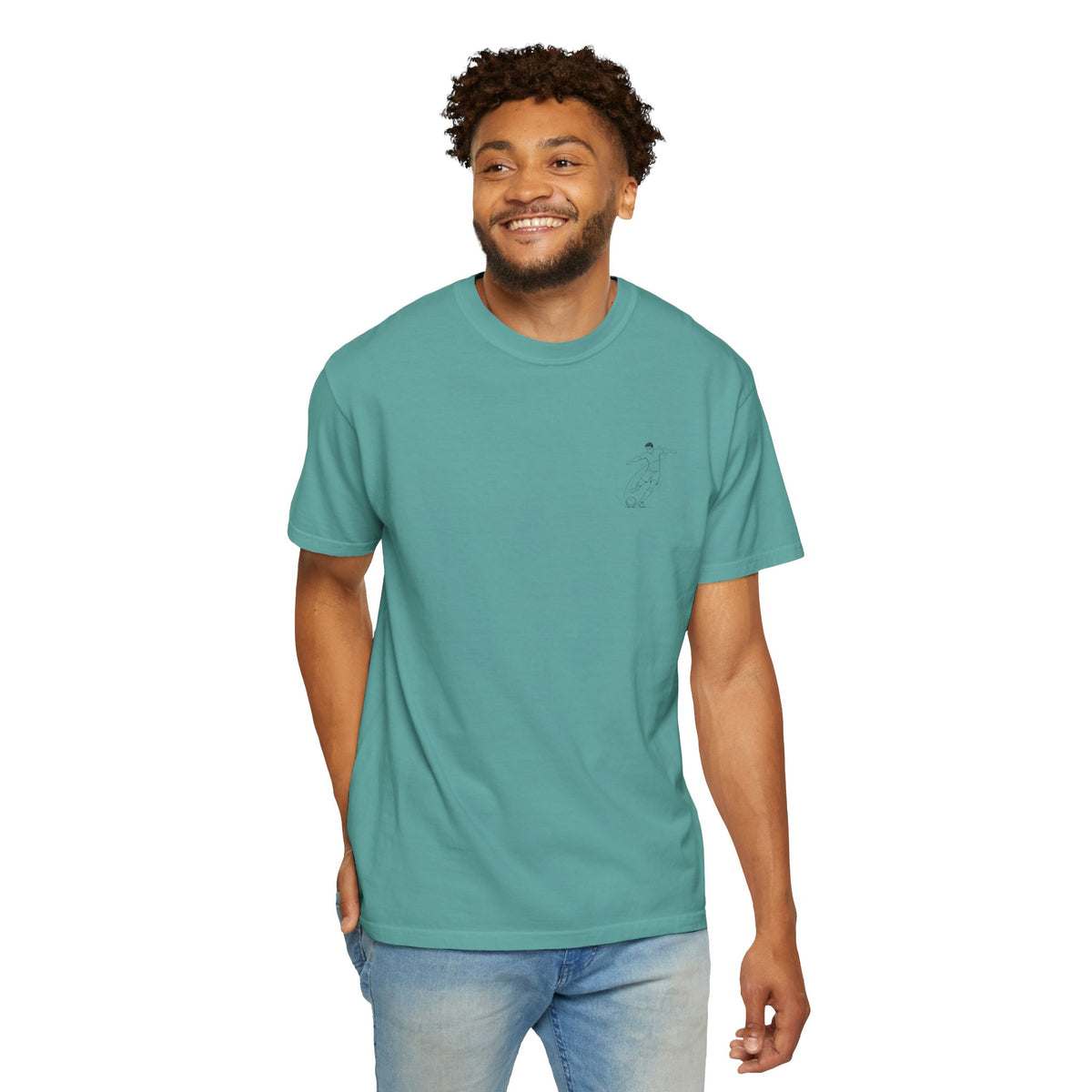T-Shirt, Football Free Kick Striker Minimalist Sketch design, Cotton, Various Colours