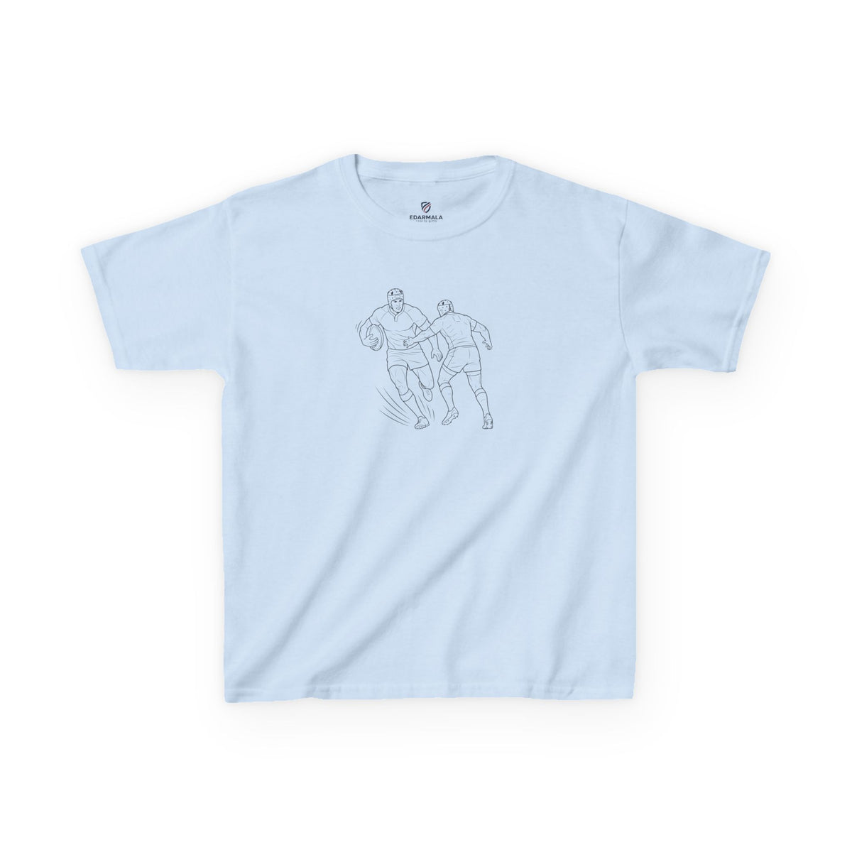 T Shirt Kids, Rugby players minimalist sketch design, Cotton, Various Colours