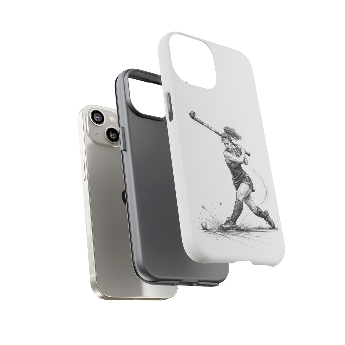 Phone Case, Hockey, Female Player "Tomahawk" shot design, Tough Case