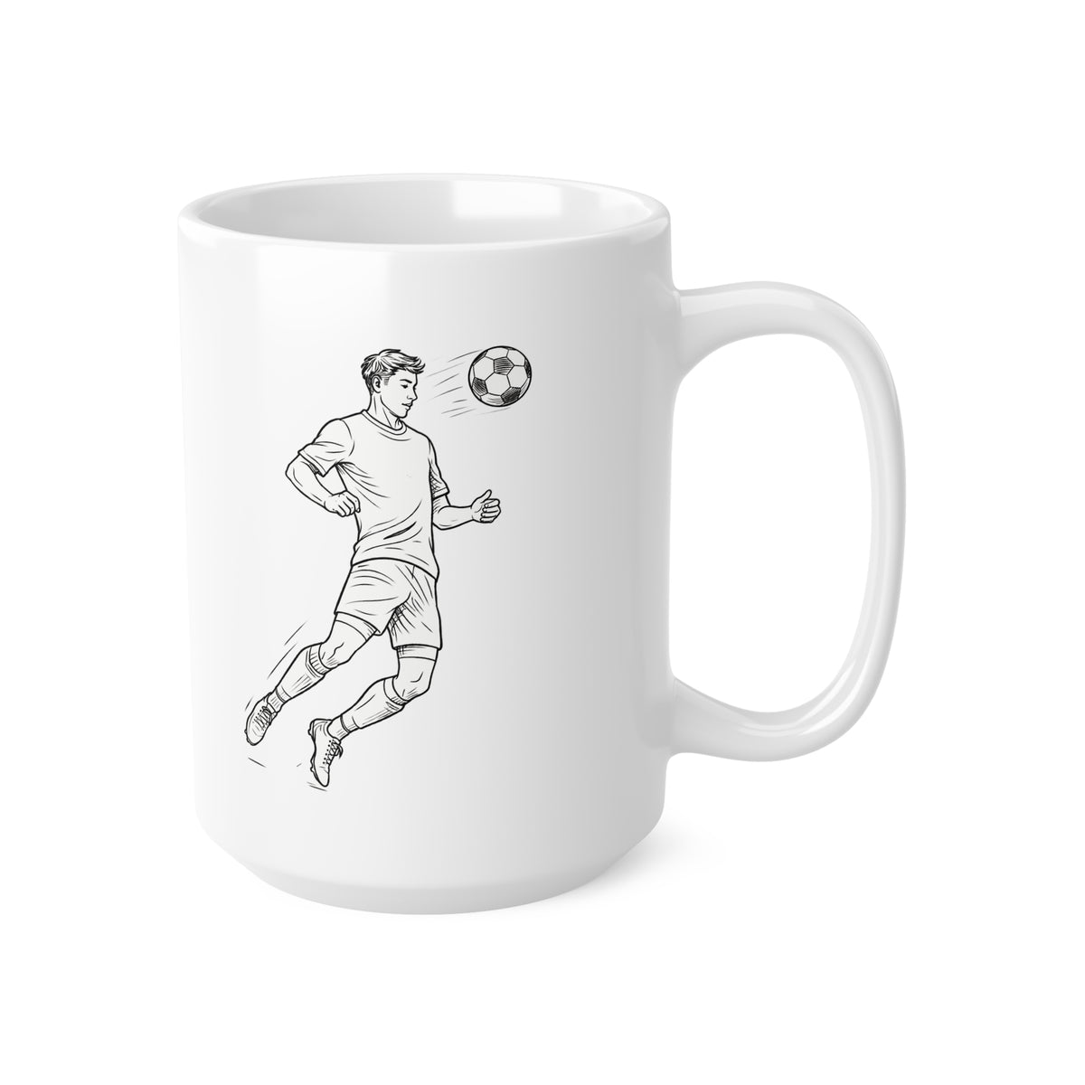 Mug, Football Players Minimalistic sketch design,  Ceramic, 325ml / 11oz or 440ml / 15oz