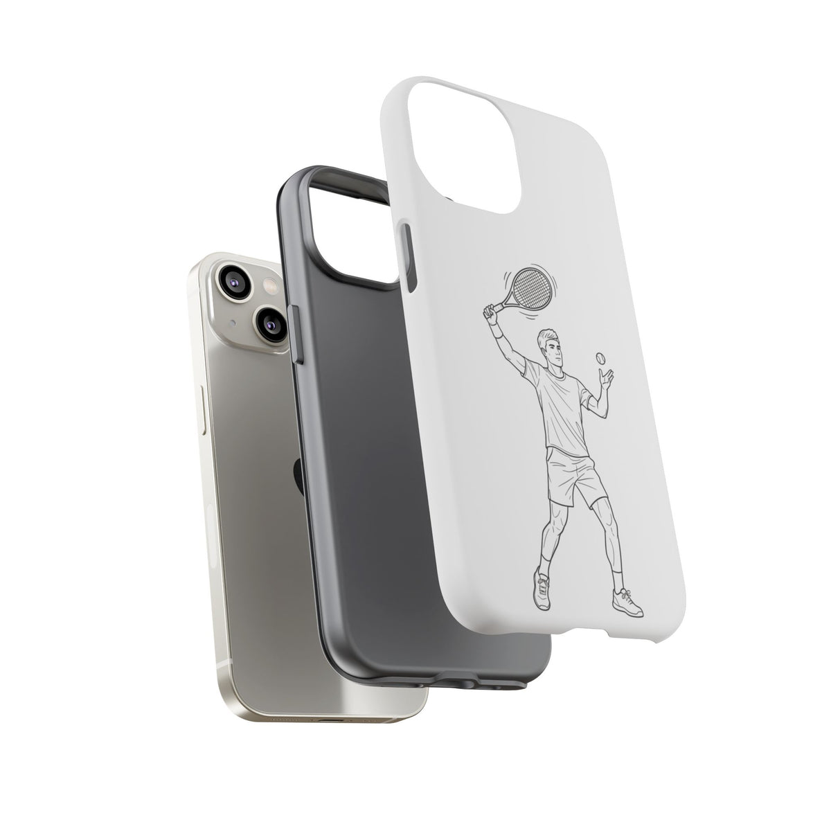 Phone Case, Racket Sports, Tennis Player overhead shot Design, Tough Case