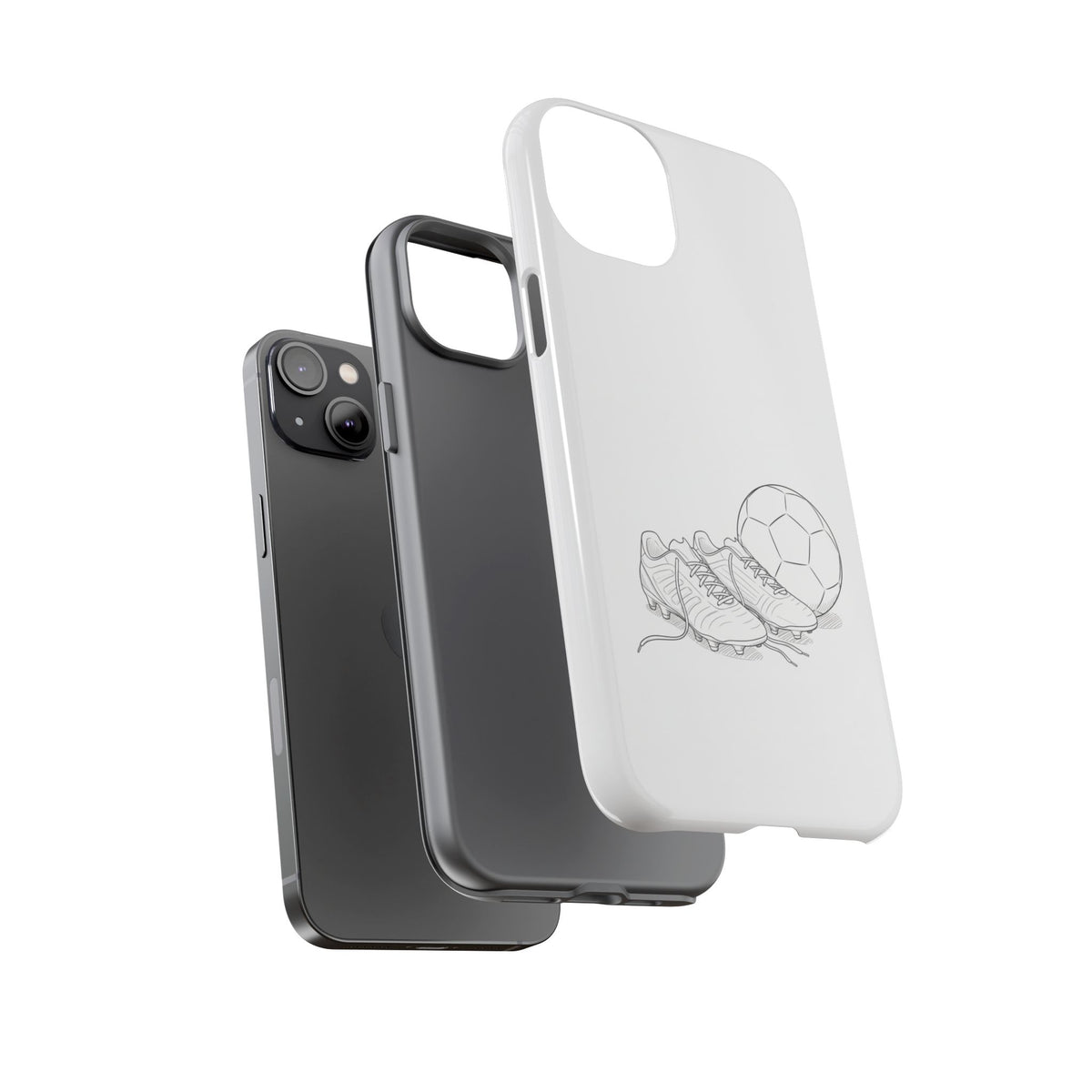 Phone Case, Football Boots & Ball Sketch , Tough Case