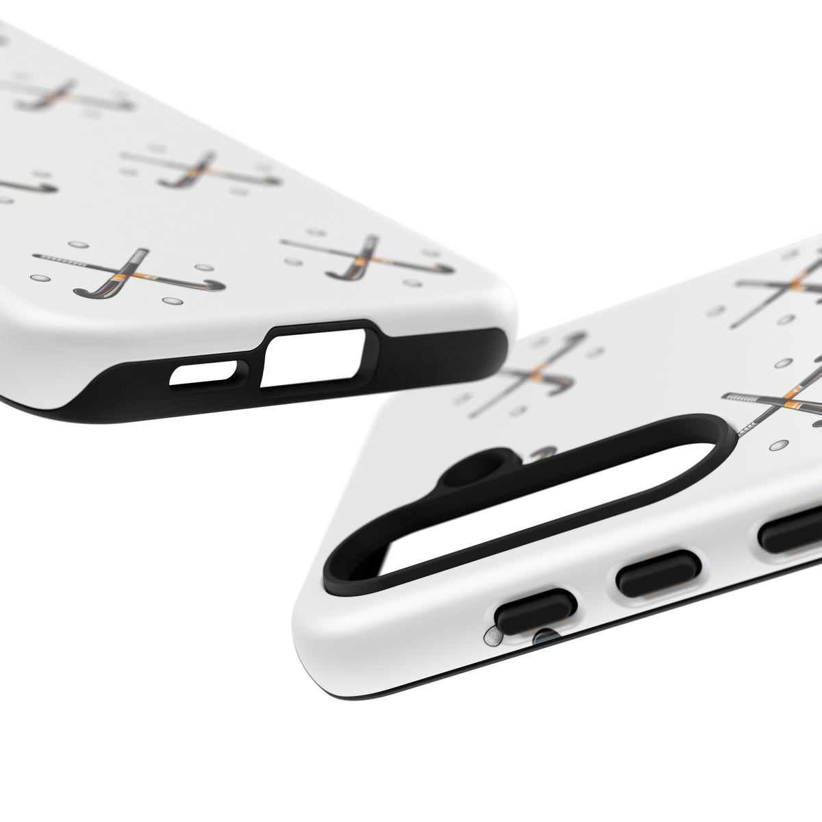 Phone Case, Hockey Repeated Crossed Sticks & Balls Pattern, Tough Case