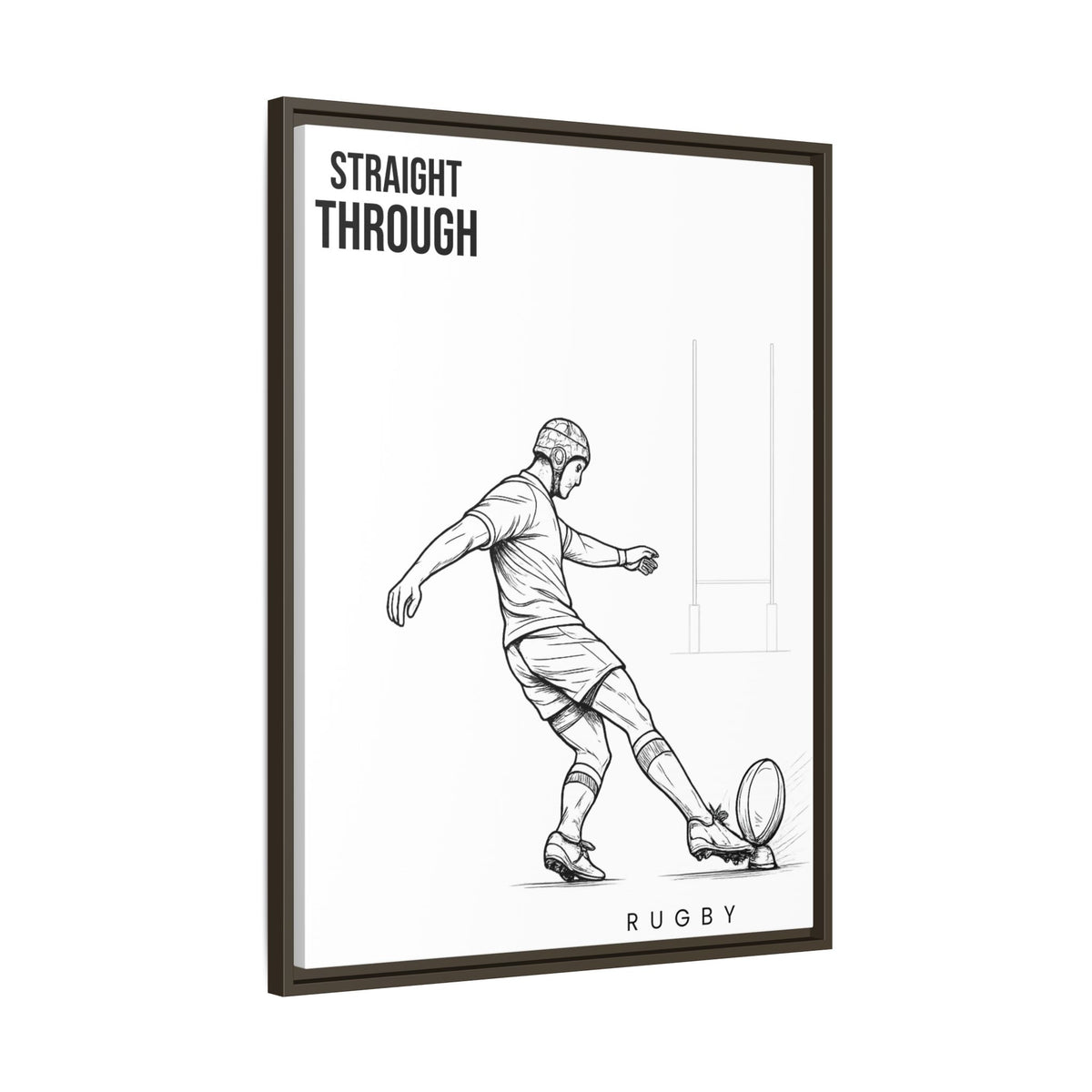 Print, Rugby Conversion Kick - Straight Through, Matte Canvas Print Framed Art