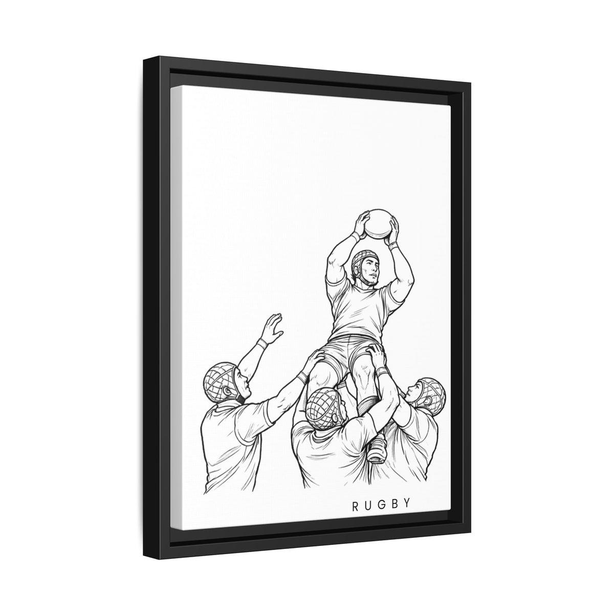 Print, Rugby Line-Out, Matte Canvas Print Framed Art