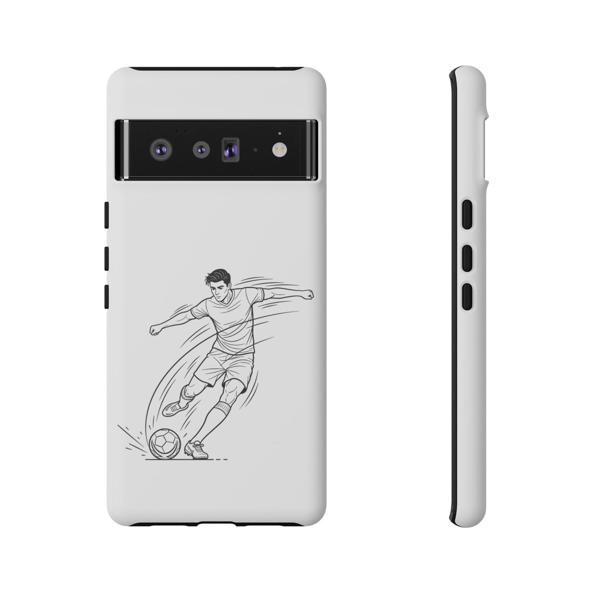 Phone Case, Football Free Kick / Strike Minimalist sketch Design, Tough Case