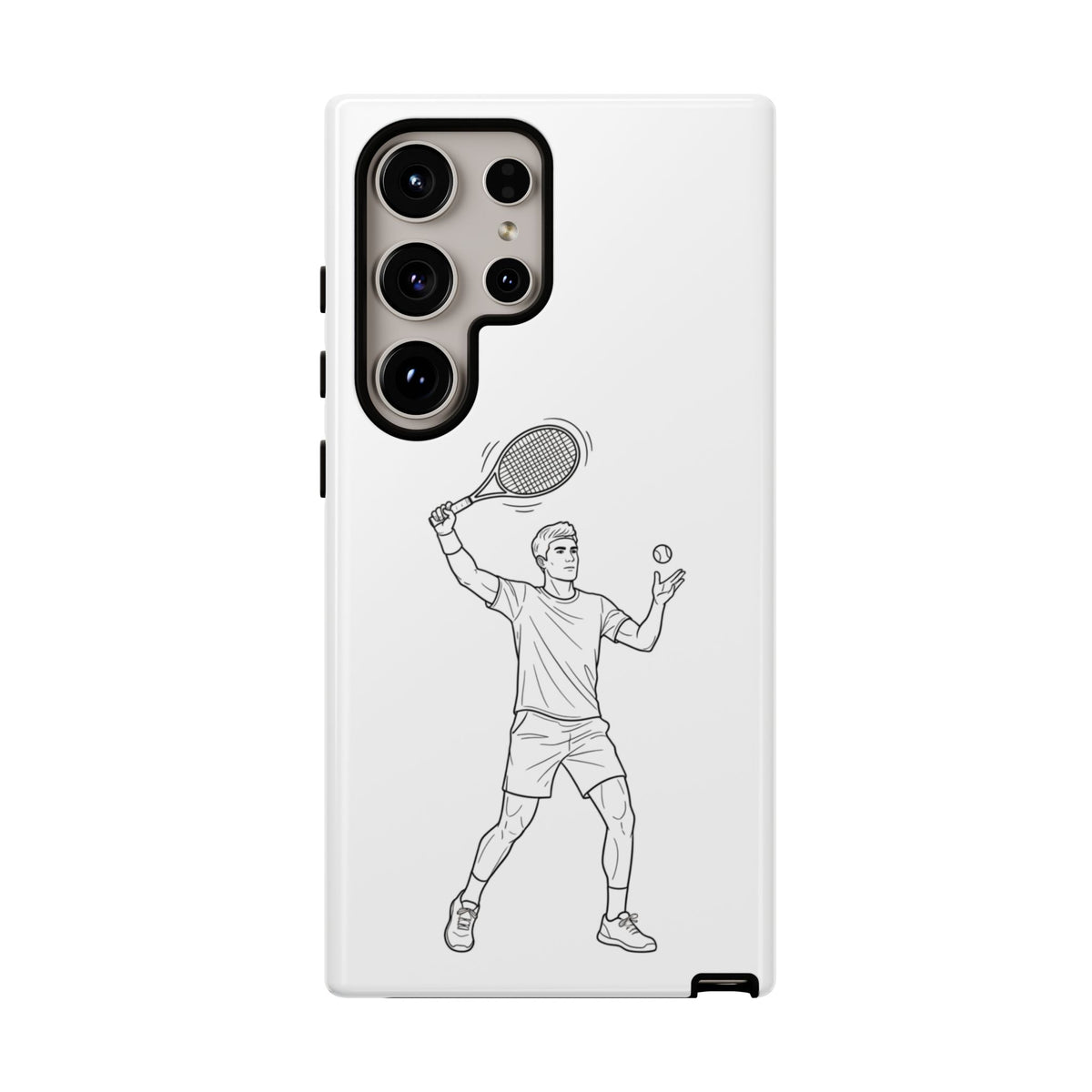 Phone Case, Racket Sports, Tennis Player overhead shot Design, Tough Case