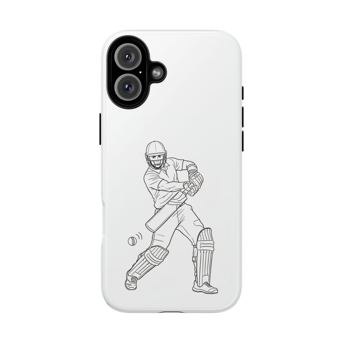 Phone Case, Cricket Batsman Sketch, Tough Case
