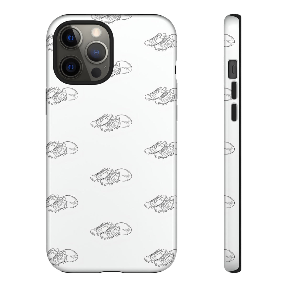 Phone Case Rugby Boots & Ball Repeat Pattern Tough Cases