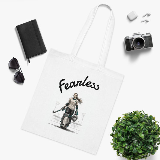 Bag, Hockey, Female keeper - Fearless design, Cotton Tote (printed one side)