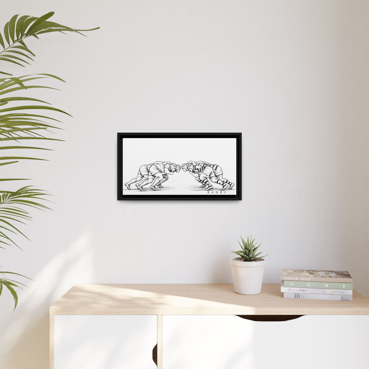 Print, Rugby Scrum,  Matte Canvas Print Framed Art
