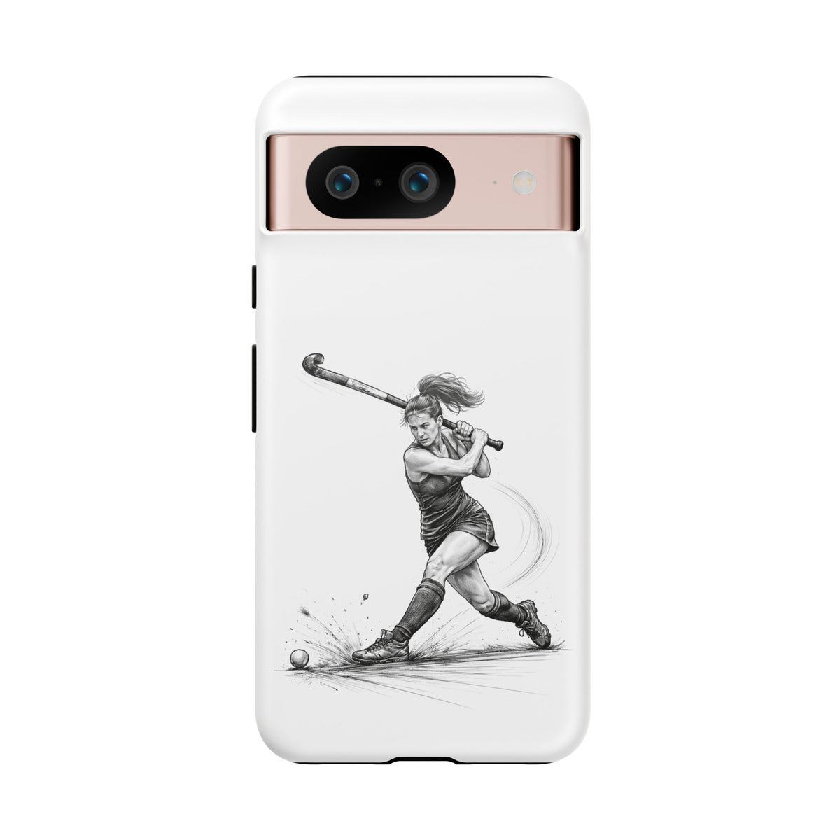 Phone Case, Hockey, Female Player "Tomahawk" shot design, Tough Case