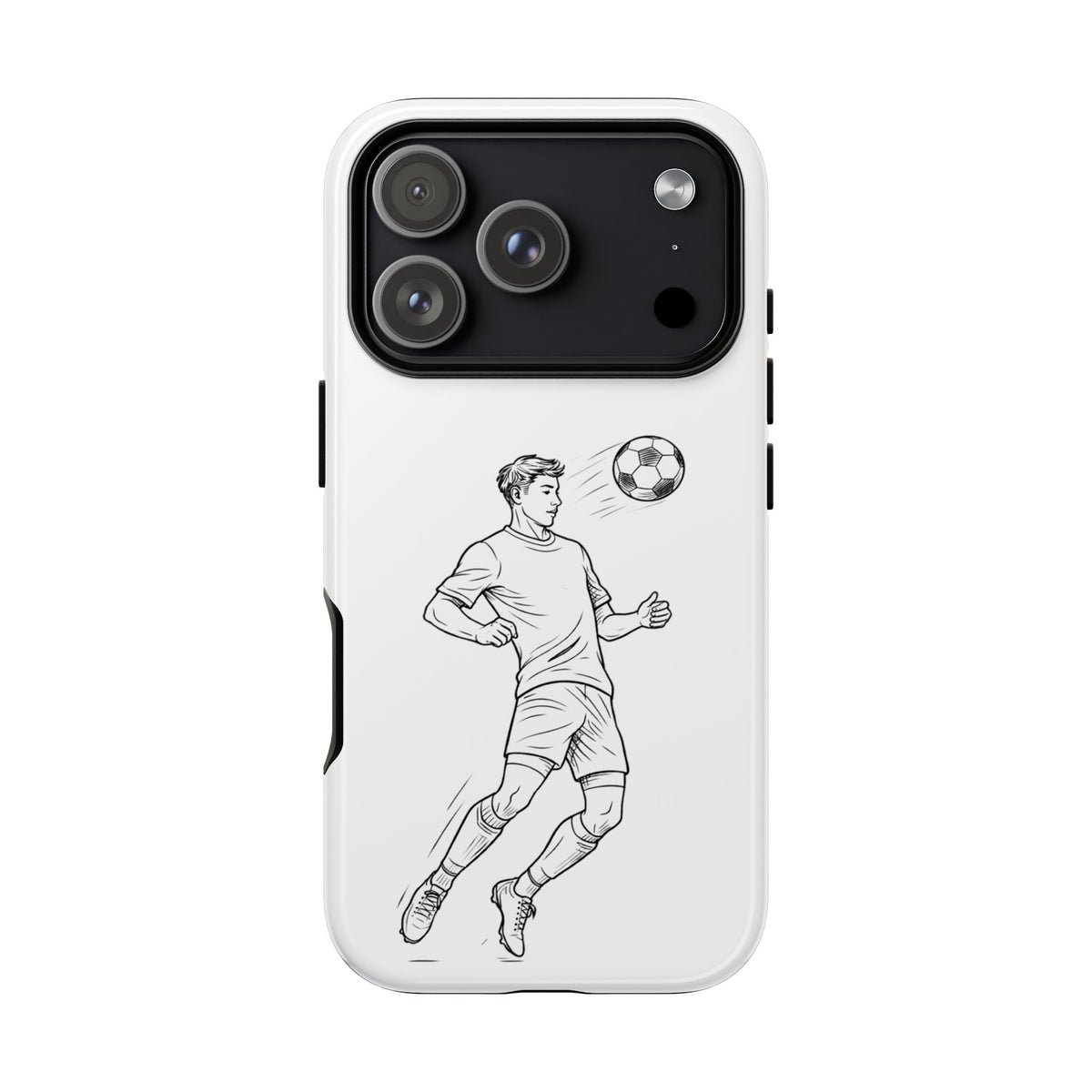 Phone Case, Football Chest-control Minimalist sketch Design, Tough Case