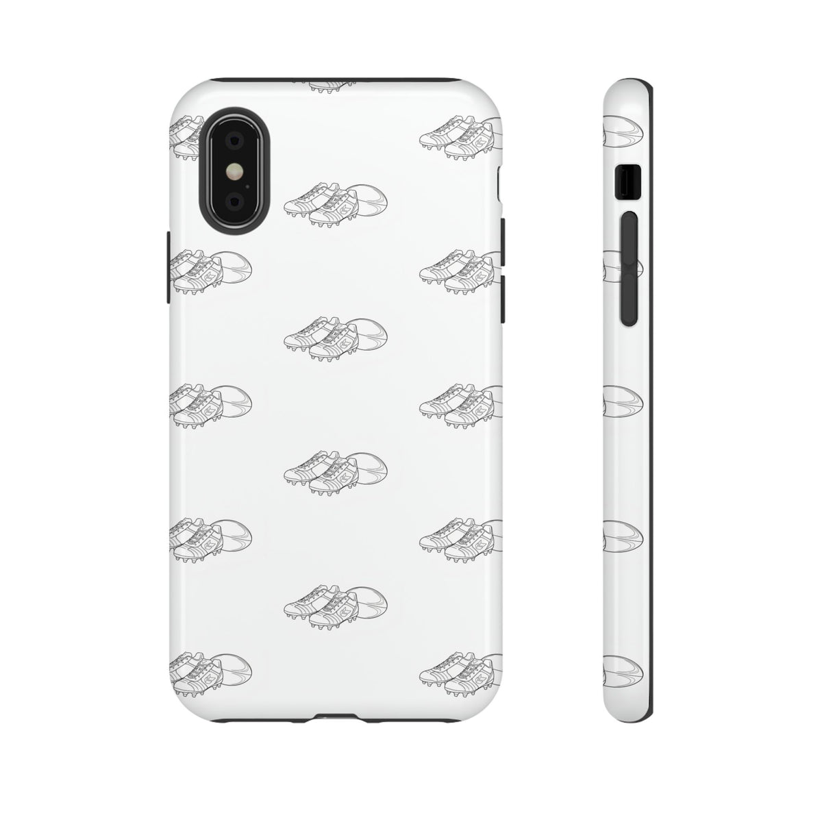 Phone Case Rugby Boots & Ball Repeat Pattern Tough Cases