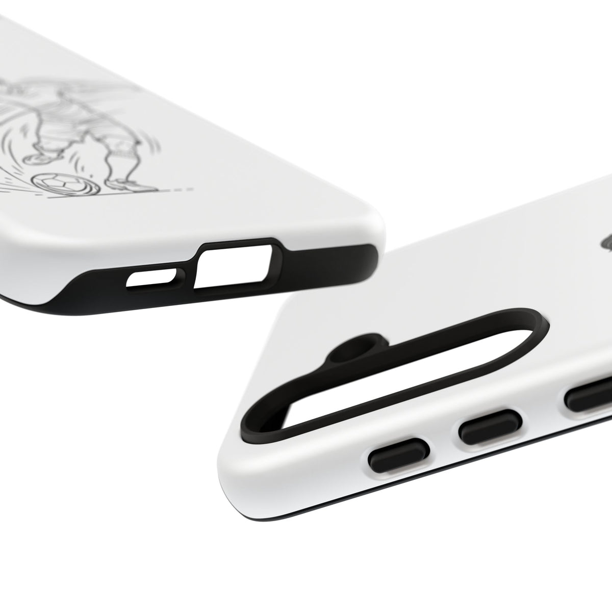 Phone Case, Football Free Kick / Strike Minimalist sketch Design, Tough Case