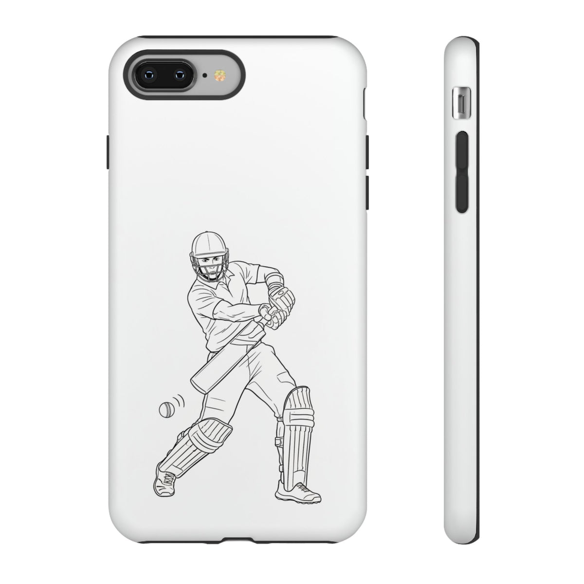 Phone Case, Cricket Batsman Sketch, Tough Case