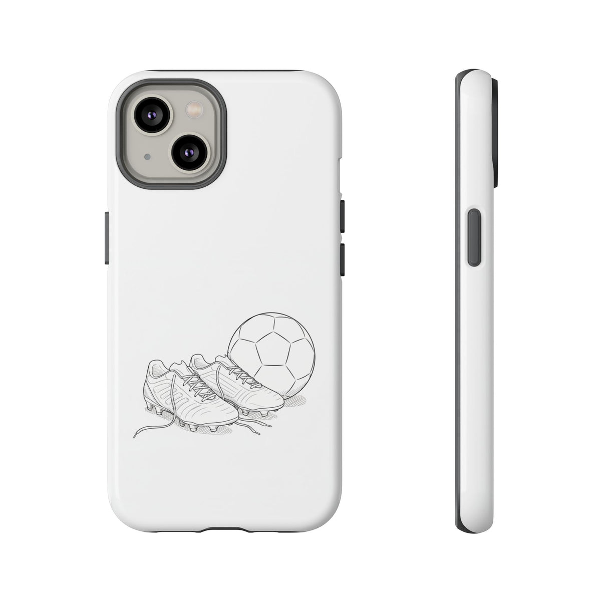 Phone Case, Football Boots & Ball Sketch , Tough Case