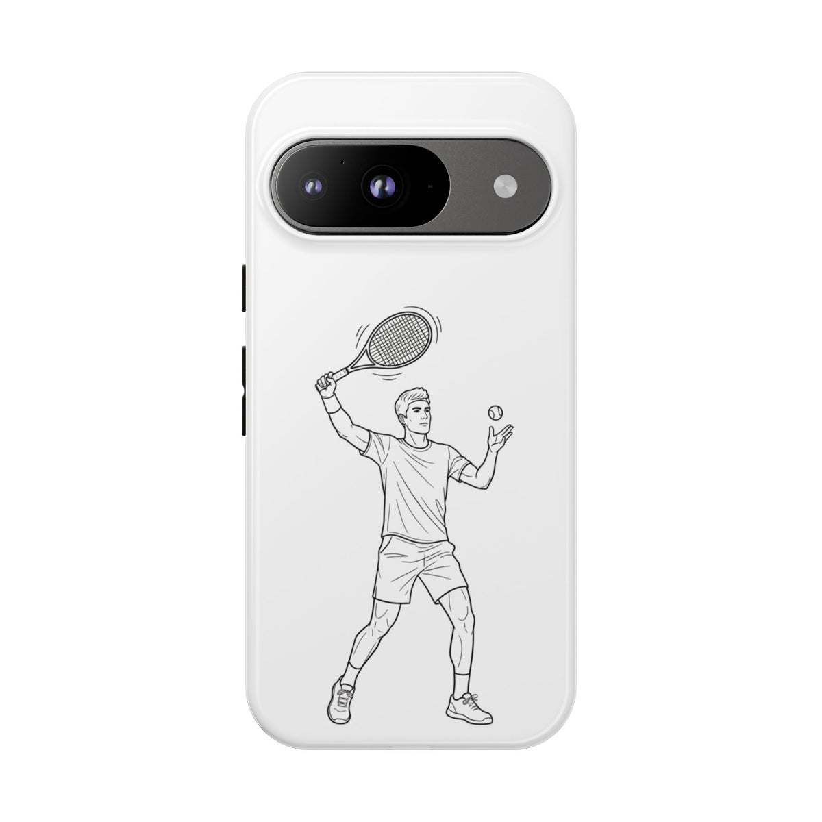 Phone Case, Racket Sports, Tennis Player overhead shot Design, Tough Case