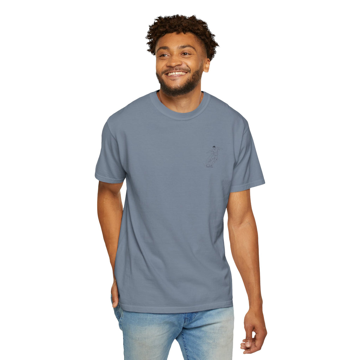 T-Shirt, Football Free Kick Striker Minimalist Sketch design, Cotton, Various Colours