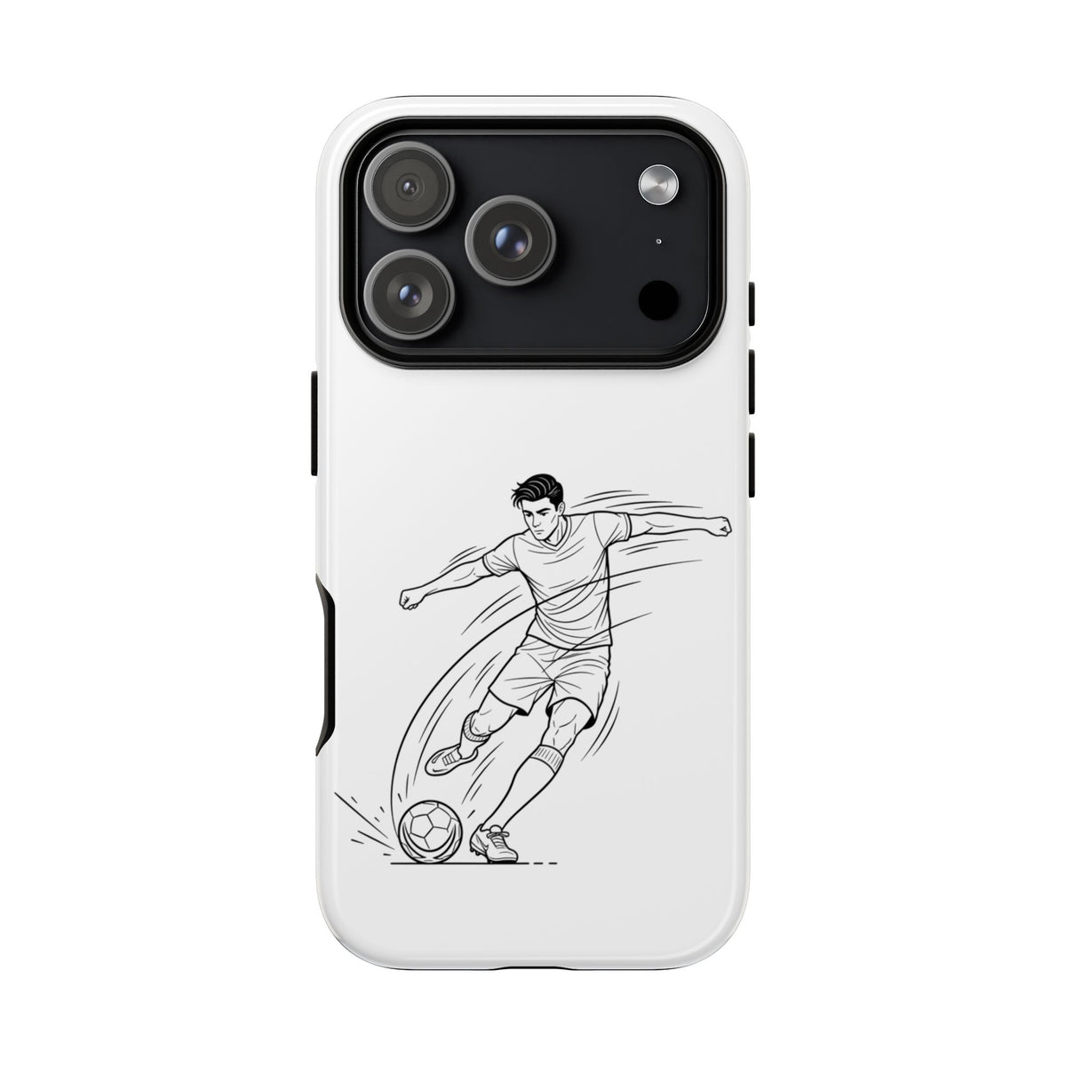 Phone Case, Football Free Kick / Strike Minimalist sketch Design, Tough Case