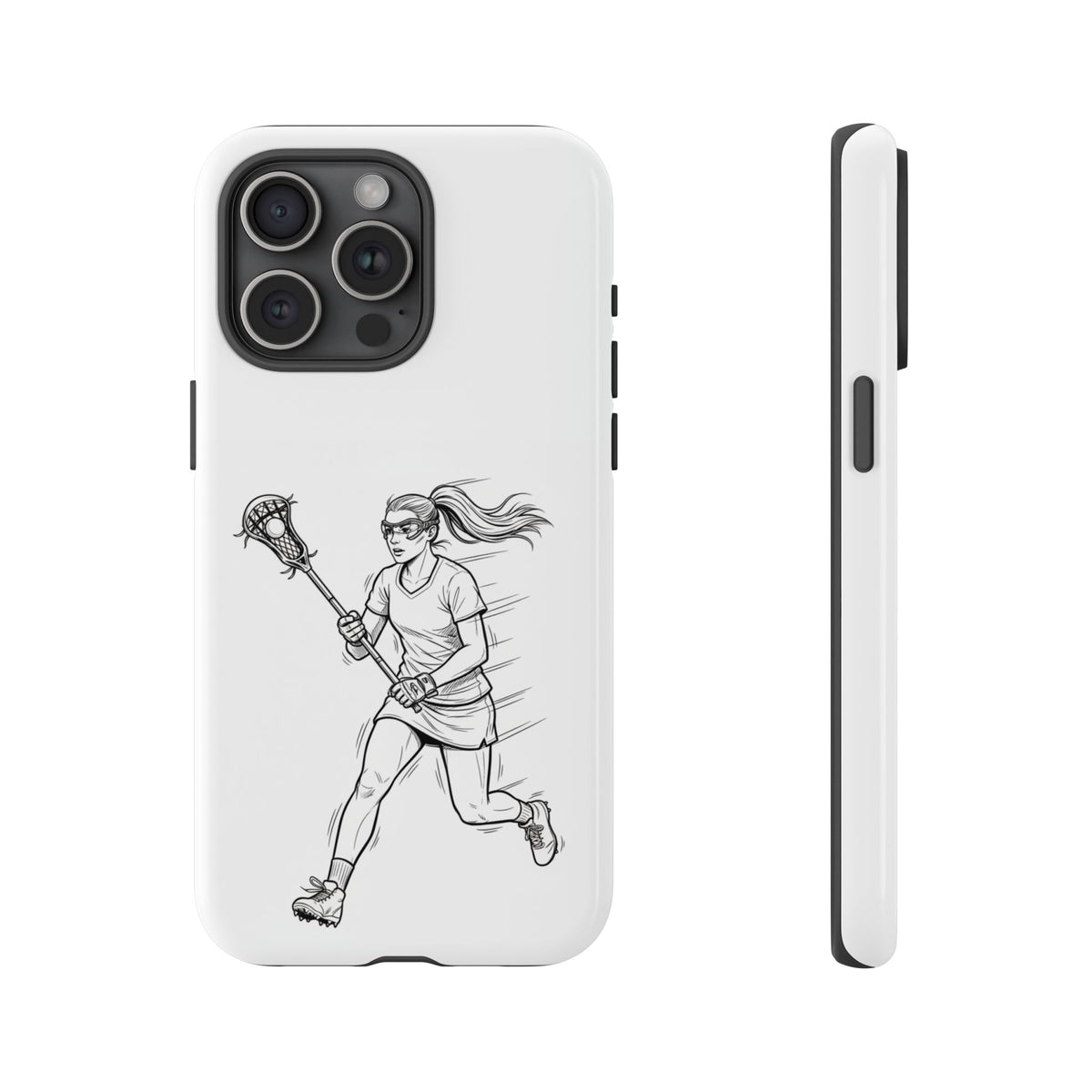 Phone Case, Lacrosse Player Sketch, Tough Case