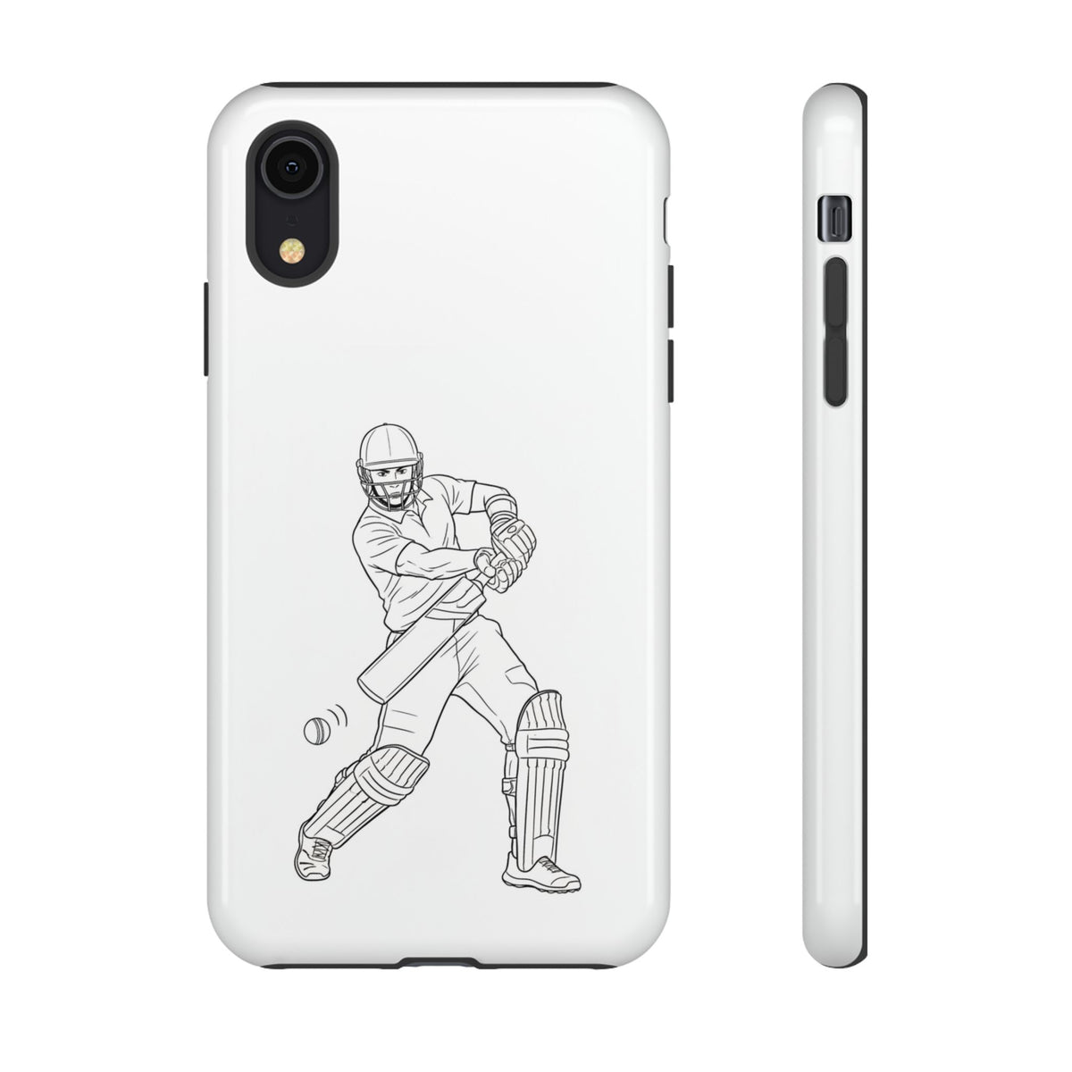 Phone Case, Cricket Batsman Sketch, Tough Case
