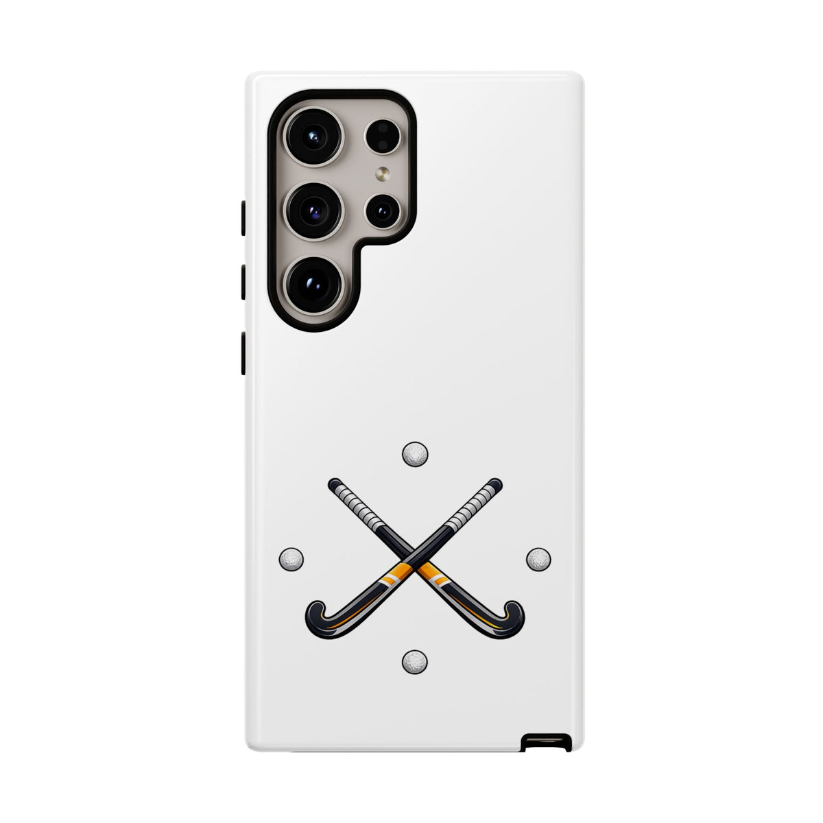 Phone Case, Hockey Crossed Sticks & Balls Design, tough Case