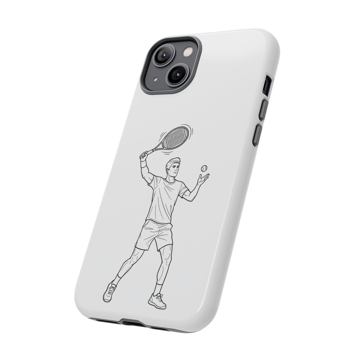 Phone Case, Racket Sports, Tennis Player overhead shot Design, Tough Case