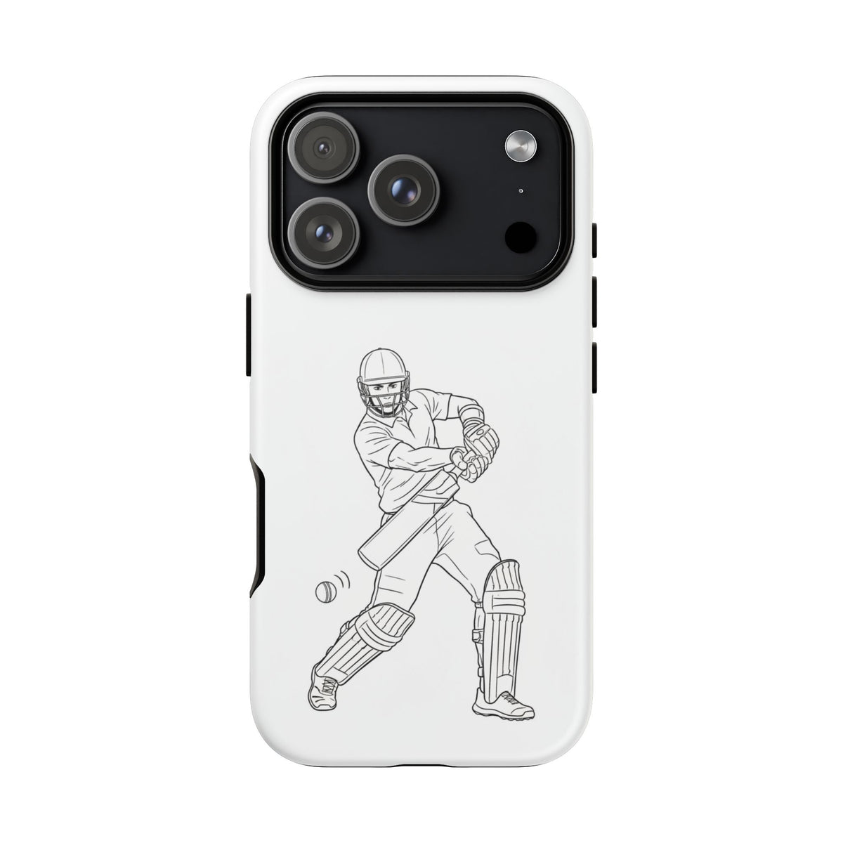 Phone Case, Cricket Batsman Sketch, Tough Case