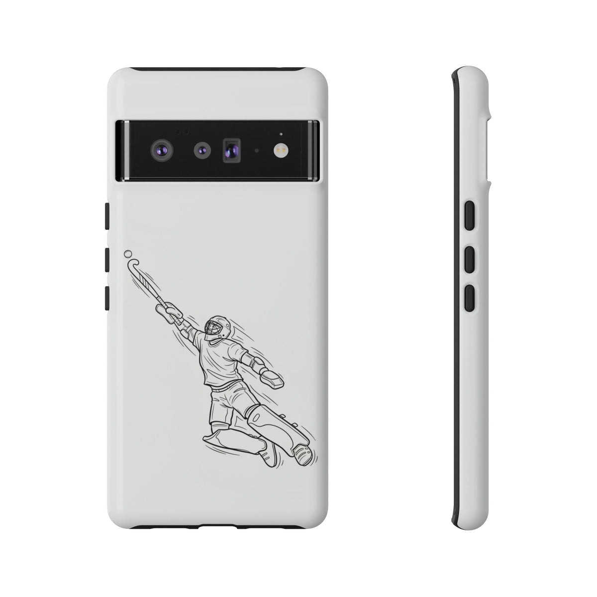 Hockey Goalkeeper Sketch Phone Case — Minimalist Sports Protective Cover
