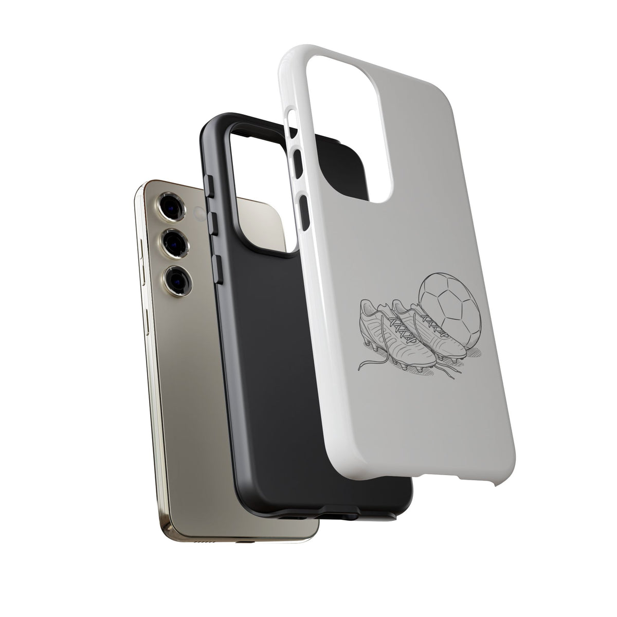 Phone Case, Football Boots & Ball Sketch , Tough Case