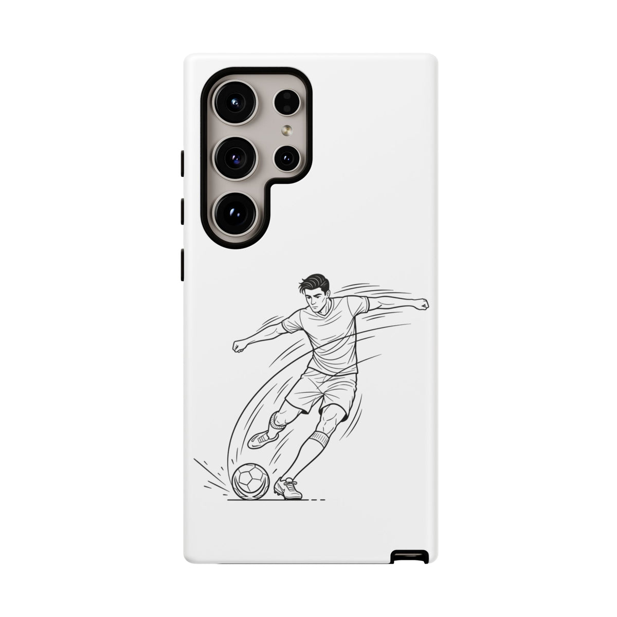 Phone Case, Football Free Kick / Strike Minimalist sketch Design, Tough Case