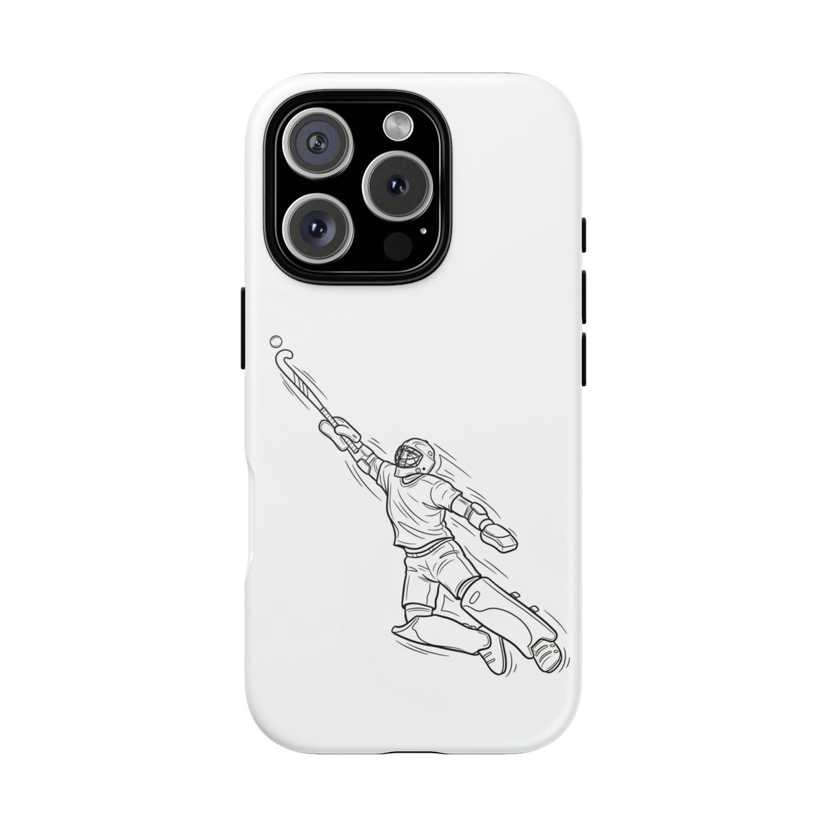 Hockey Goalkeeper Sketch Phone Case — Minimalist Sports Protective Cover
