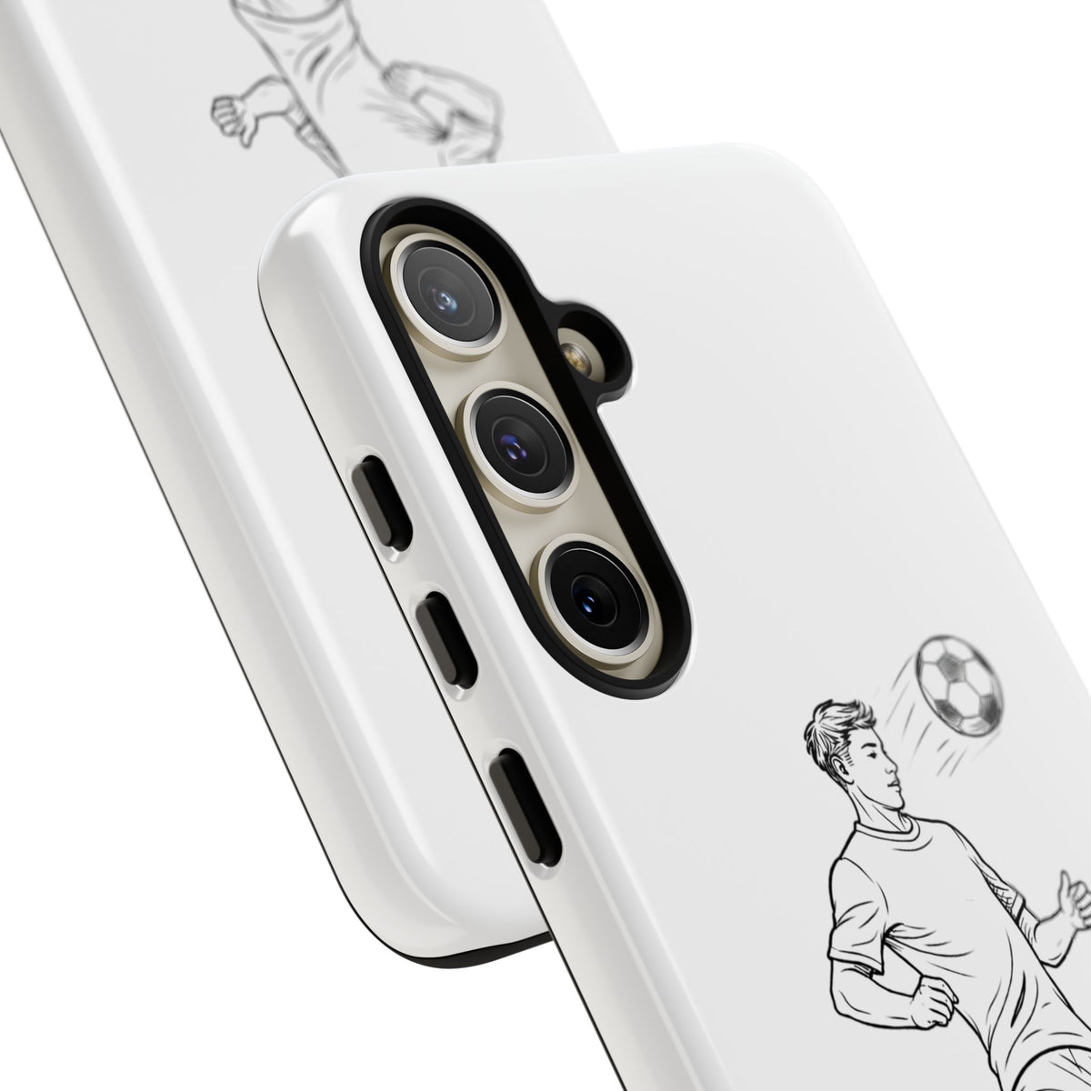 Phone Case, Football Chest-control Minimalist sketch Design, Tough Case