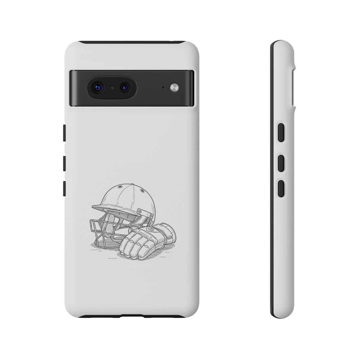 Phone Case, Cricket Gloves & Helmet Sketch, Tough Case