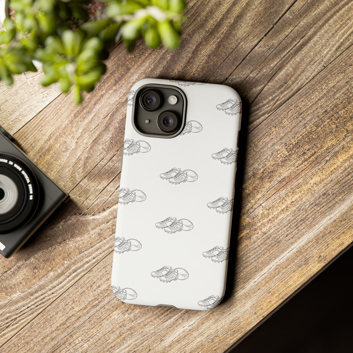 Phone Case Rugby Boots & Ball Repeat Pattern Tough Cases