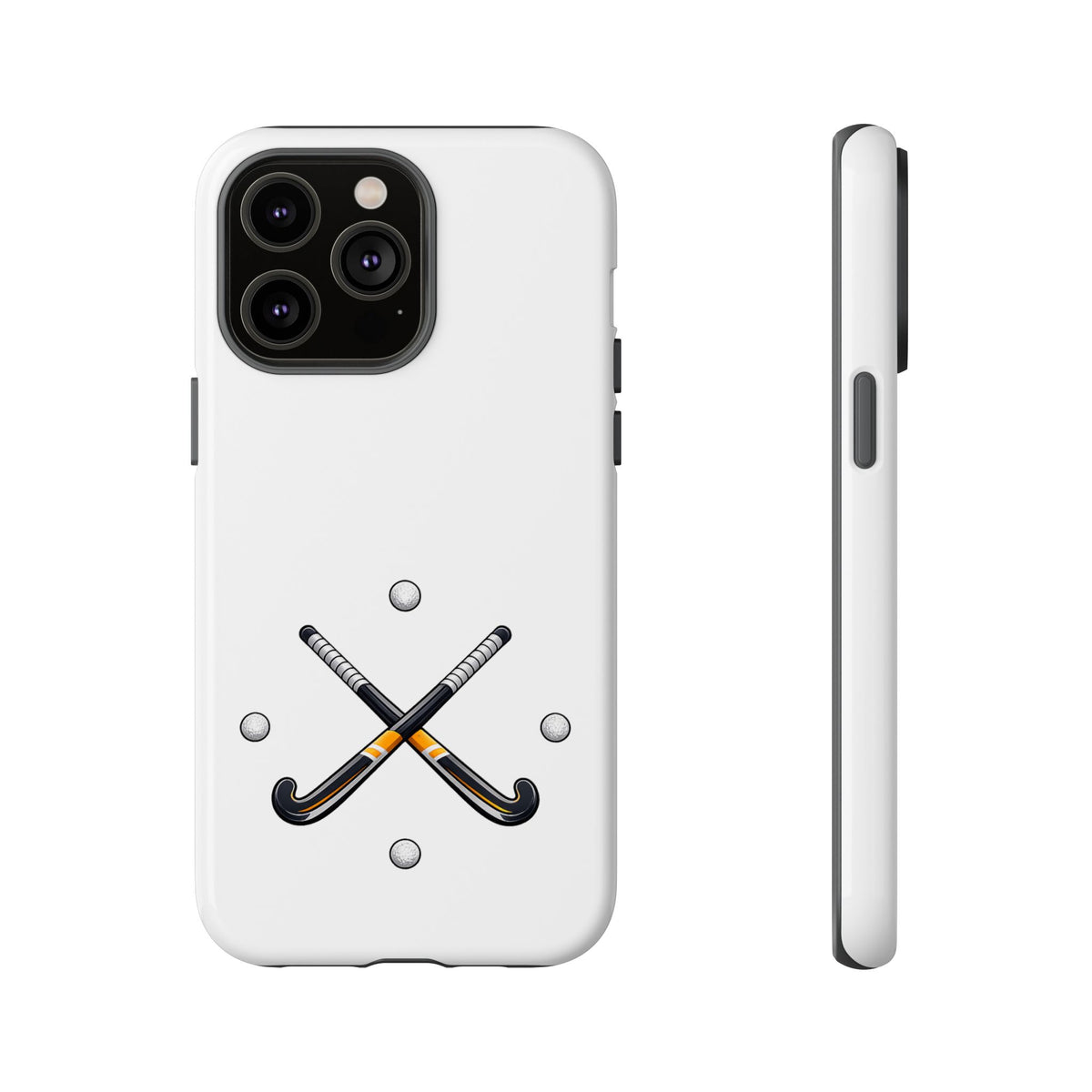 Phone Case, Hockey Crossed Sticks & Balls Design, tough Case