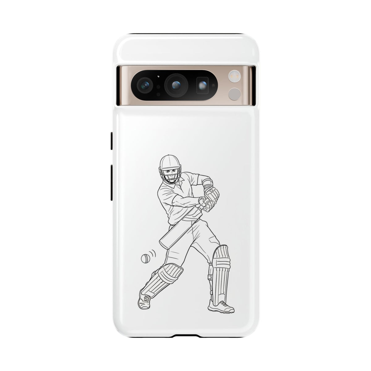 Phone Case, Cricket Batsman Sketch, Tough Case