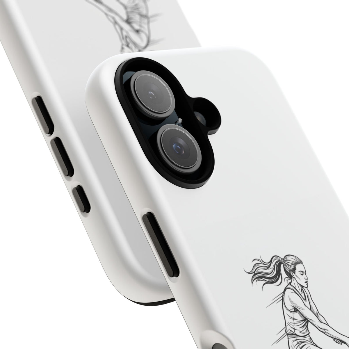 Phone Case, Hockey, Female  Player Minimalist sketch design, Tough Case