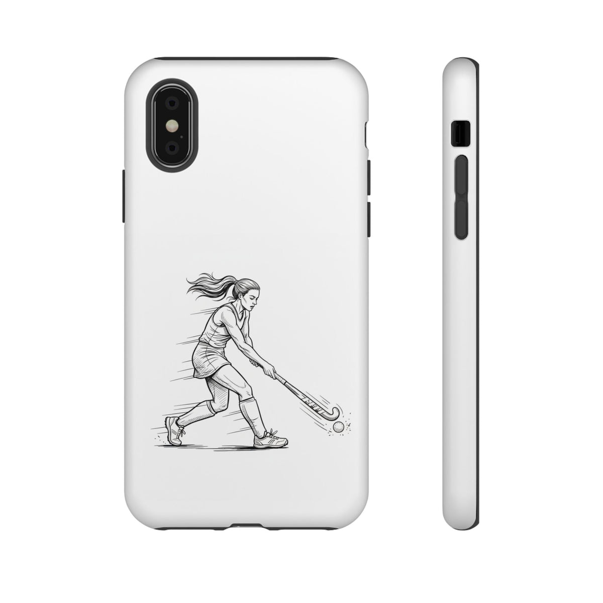 Phone Case, Hockey, Female  Player Minimalist sketch design, Tough Case