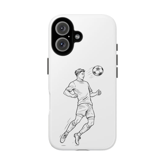 Phone Case, Football Chest-control Minimalist sketch Design, Tough Case