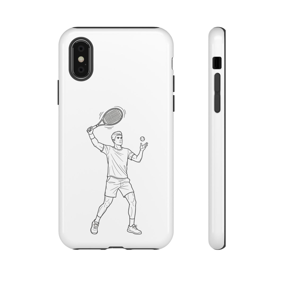 Phone Case, Racket Sports, Tennis Player overhead shot Design, Tough Case