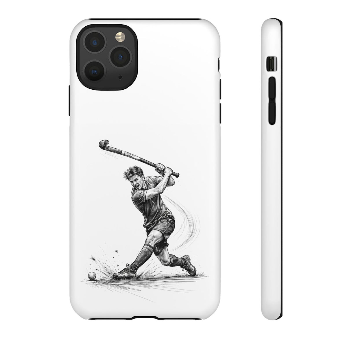 Phone case, Male Hockey Player Tomahawk Sketch,  Tough case