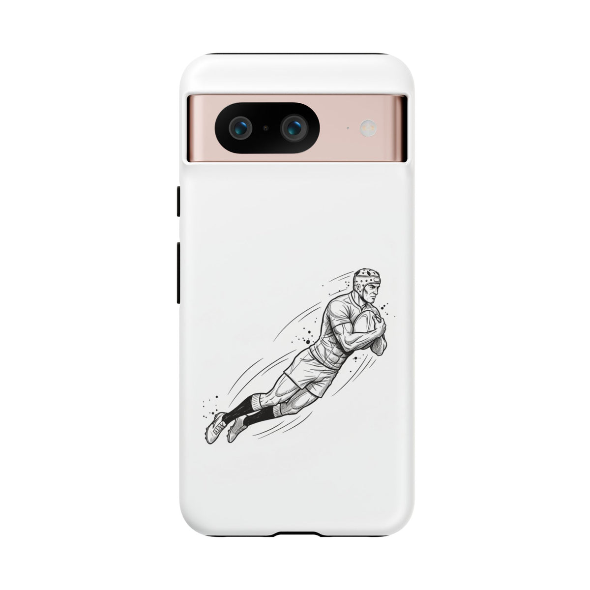 Phone Case, Rugby Try Swan Dive Minimalist Sketch design, Tough Case