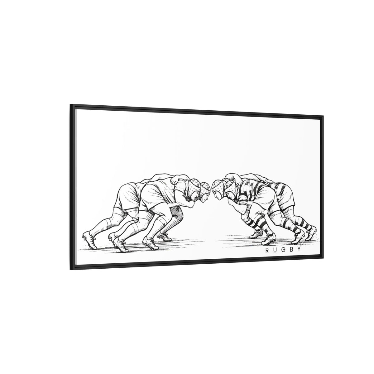 Print, Rugby Scrum,  Matte Canvas Print Framed Art