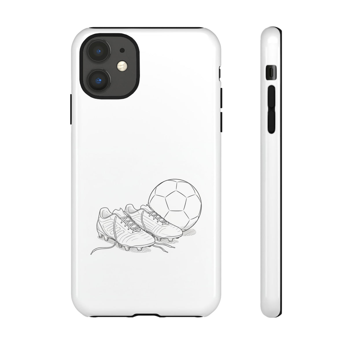 Phone Case, Football Boots & Ball Sketch , Tough Case