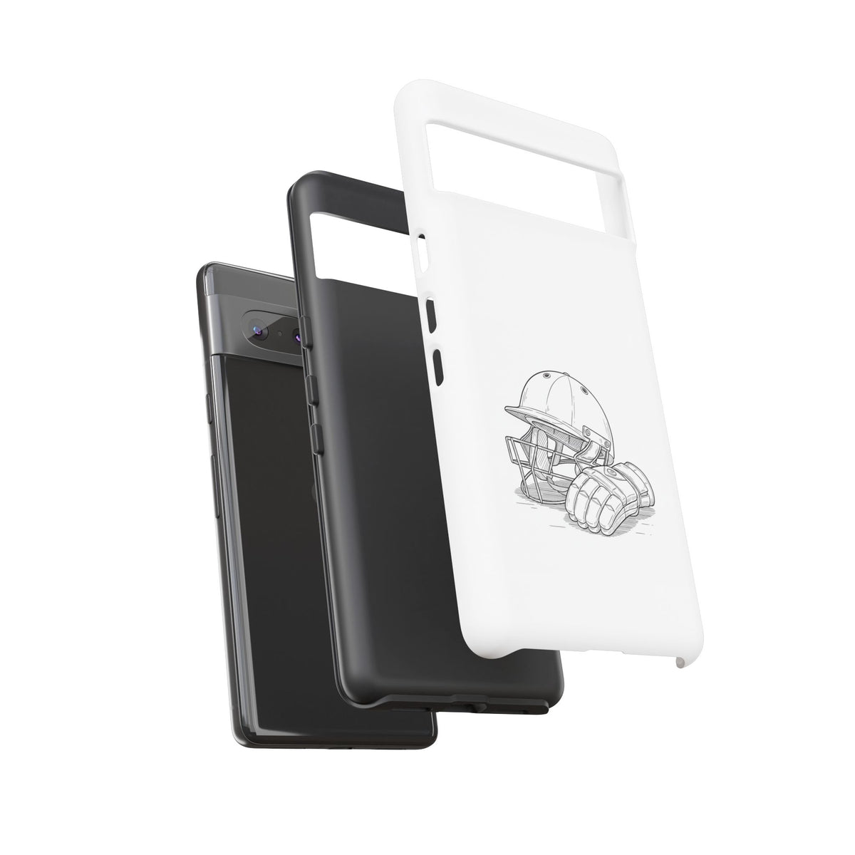 Phone Case, Cricket Gloves & Helmet Sketch, Tough Case