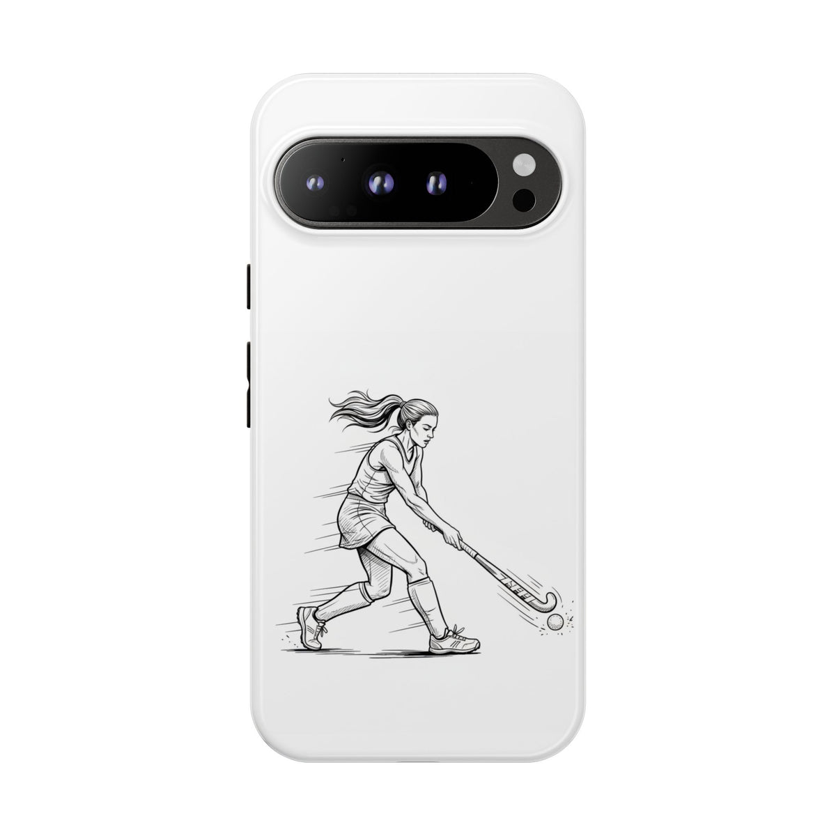 Phone Case, Hockey, Female  Player Minimalist sketch design, Tough Case