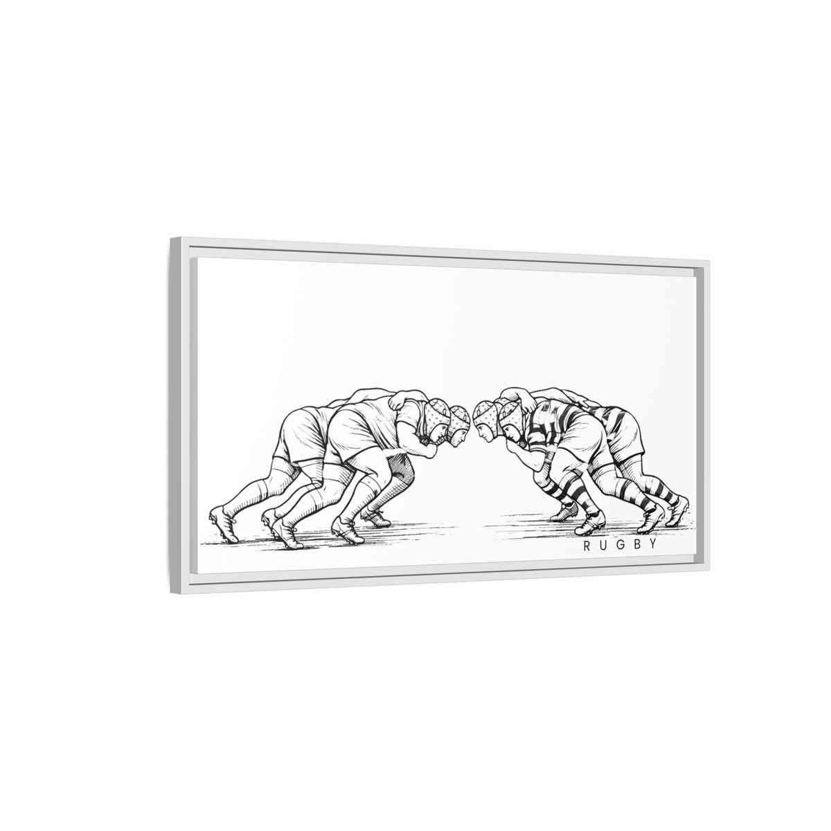 Print, Rugby Scrum,  Matte Canvas Print Framed Art