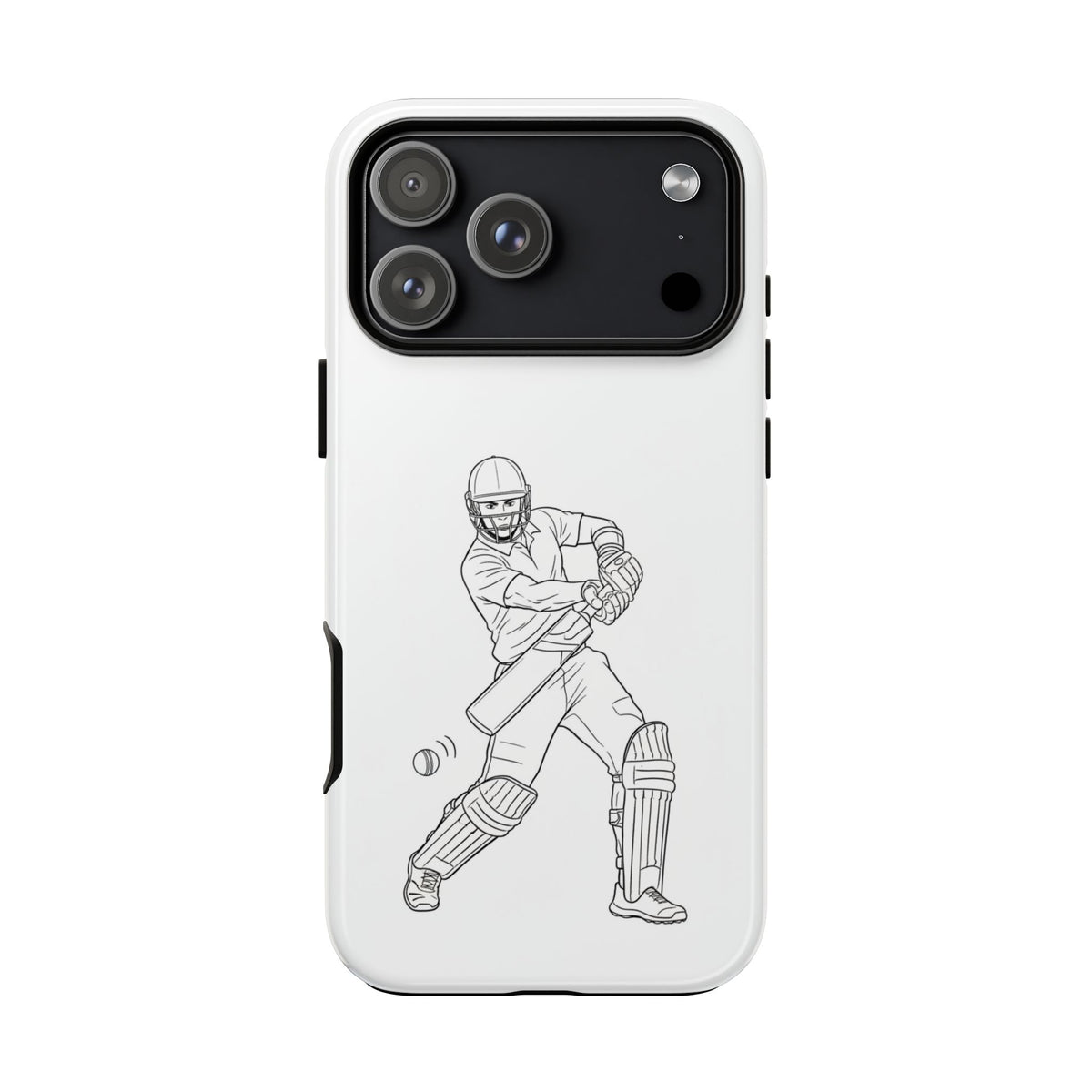 Phone Case, Cricket Batsman Sketch, Tough Case